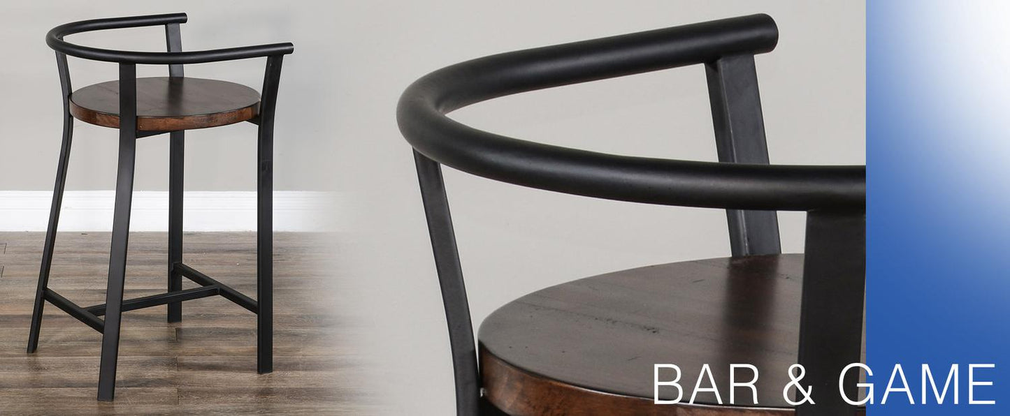 24"H Barstool, Wood Seat