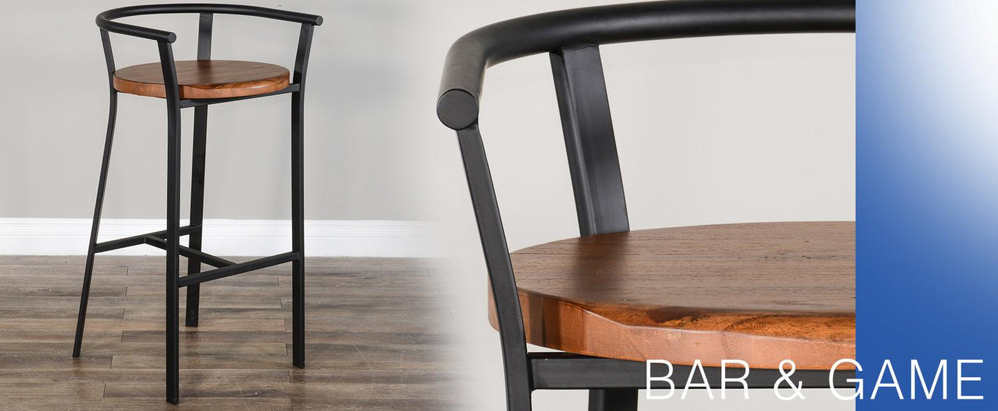30"H Barstool, Wood Seat