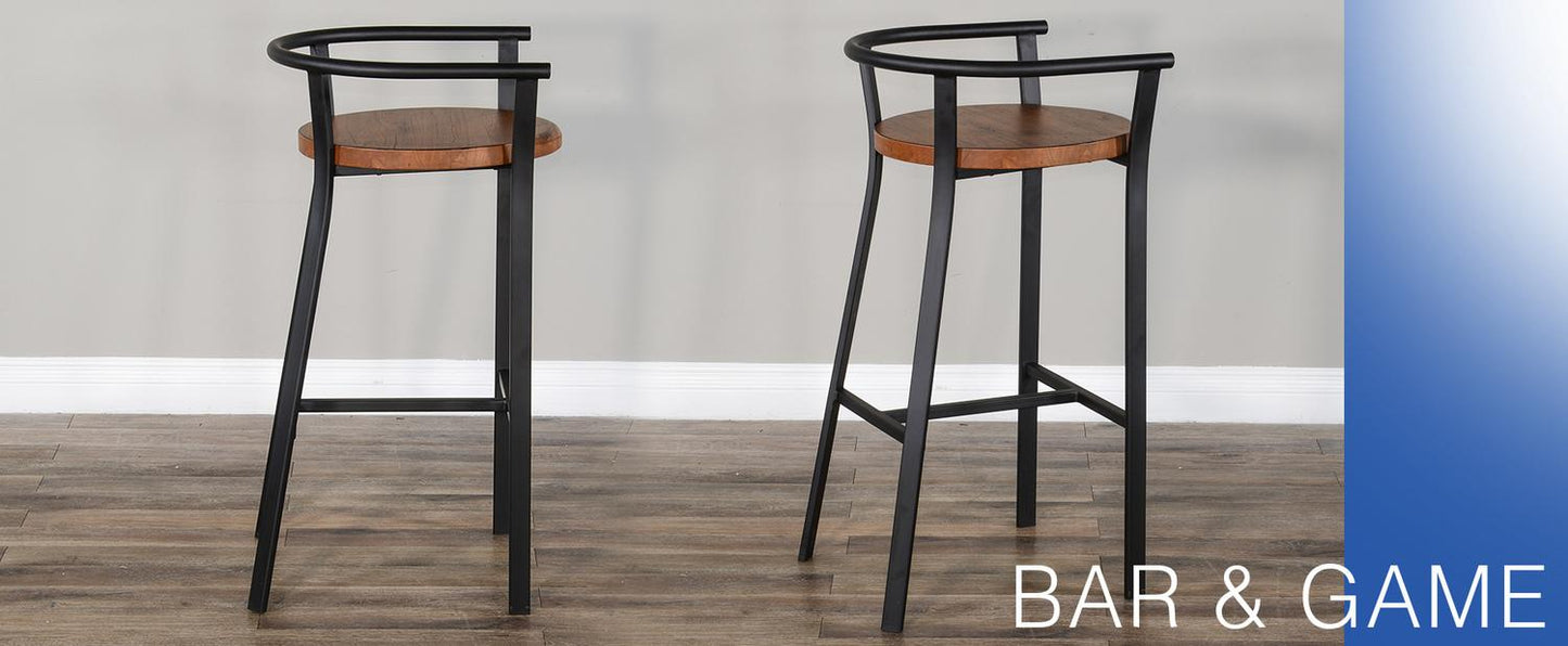 30"H Barstool, Wood Seat