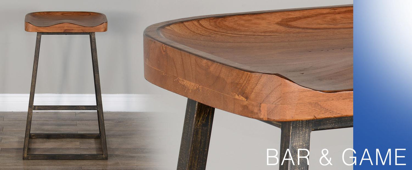 30"H Barstool, Wood Seat