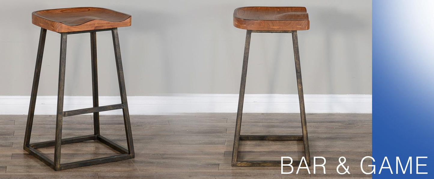 30"H Barstool, Wood Seat