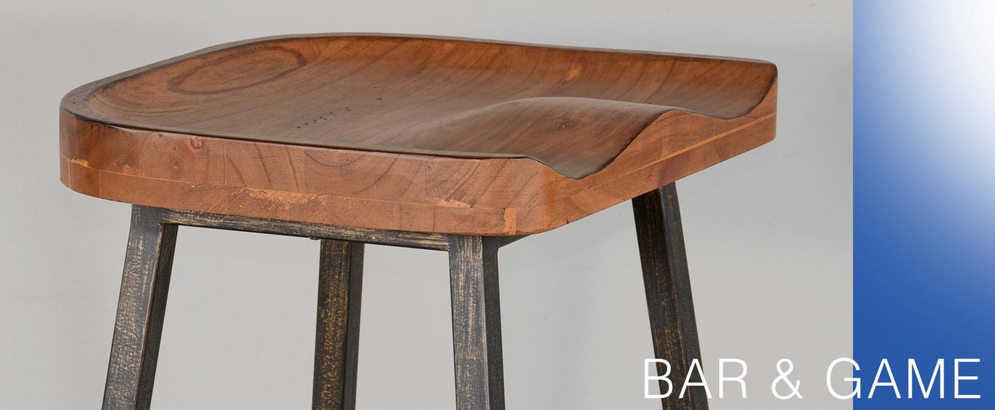 30"H Barstool, Wood Seat