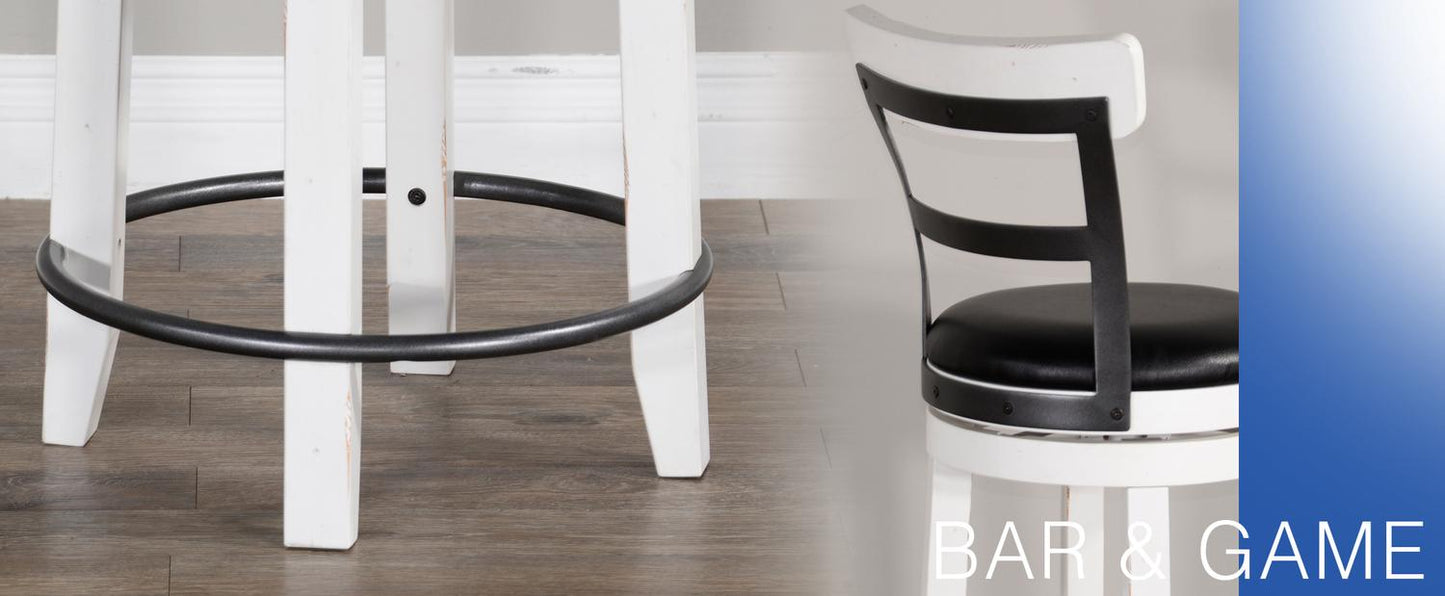 24"H Barstool w/ Back & Swivel