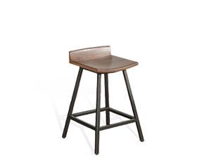 24"H Stool, Wood Seat
