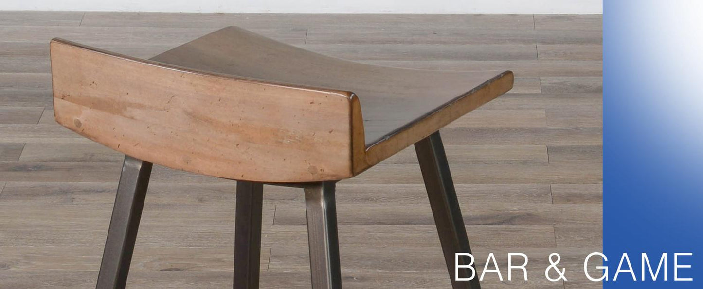 24"H Stool, Wood Seat