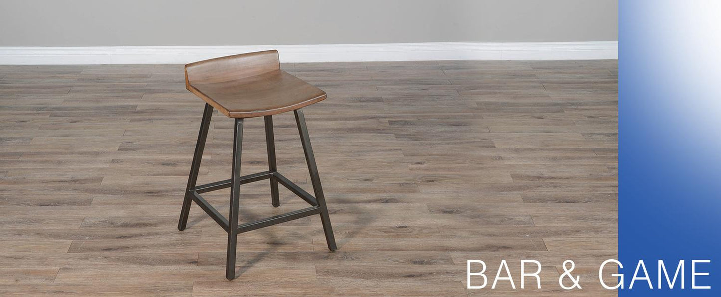 24"H Stool, Wood Seat