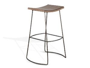 30"H Stool, Wood Seat