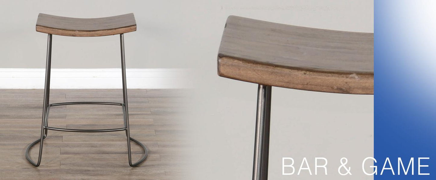 24"H Stool, Wood Seat