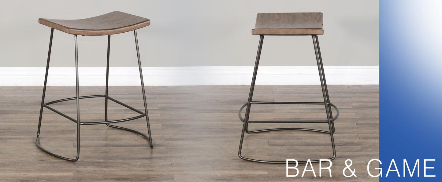 24"H Stool, Wood Seat