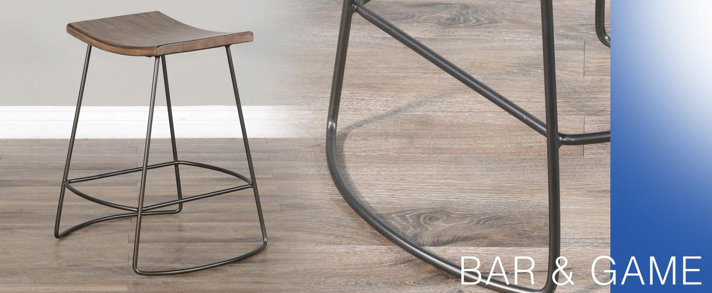 24"H Stool, Wood Seat