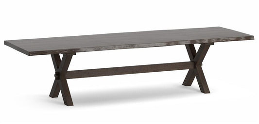 Crossbuck Oak Live Edge Dining Table