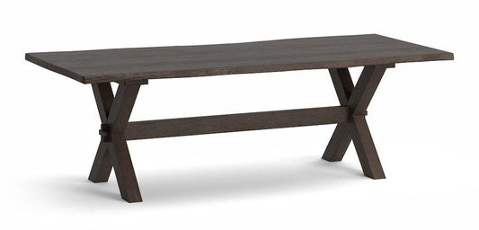 Crossbuck Oak Live Edge Dining Table