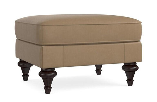 Oxford Leather Ottoman