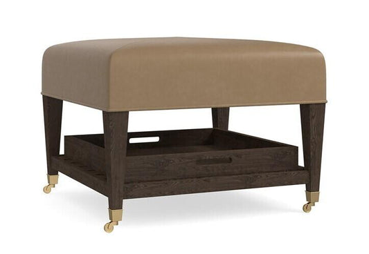Kara Leather Cocktail Ottoman