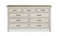Bella 9 Drawer Wood Top Dresser