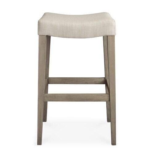 Vail Oak Fabric Bar Saddle Stool