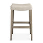 Vail Oak Fabric Bar Saddle Stool