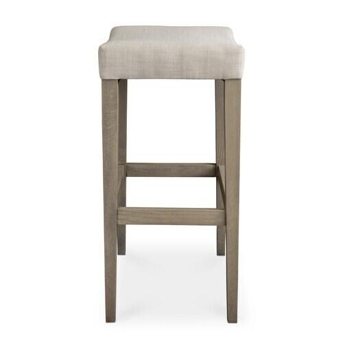 Vail Oak Fabric Bar Saddle Stool
