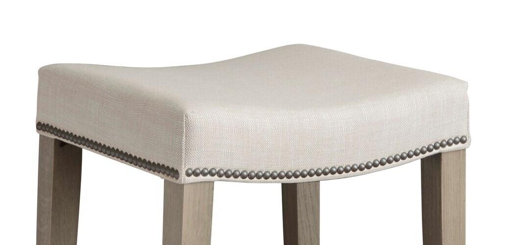 Vail Oak Fabric Bar Saddle Stool