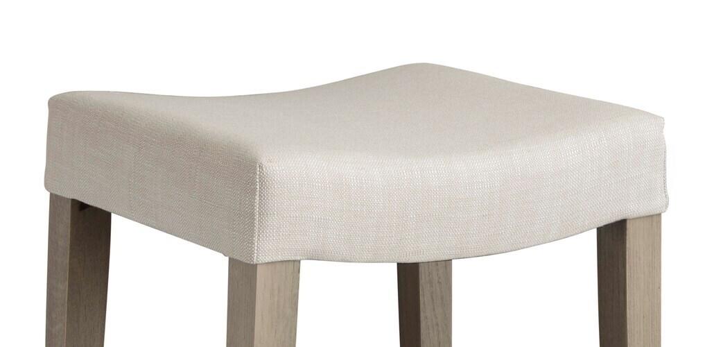 Vail Oak Fabric Bar Saddle Stool