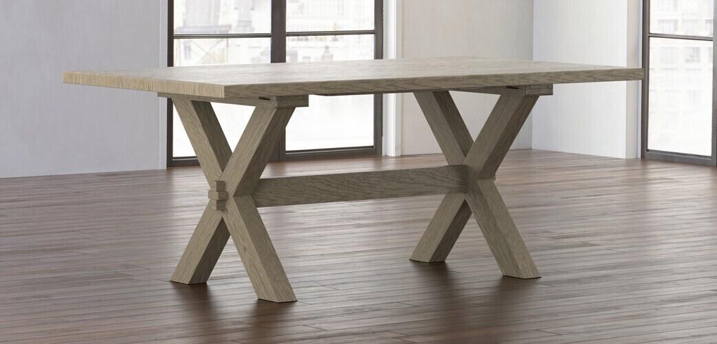 Crossbuck Oak Dining Table