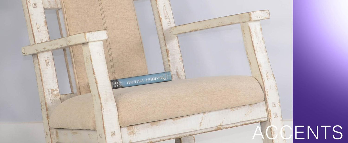 White Sand Rocker, Cushion Seat & Back