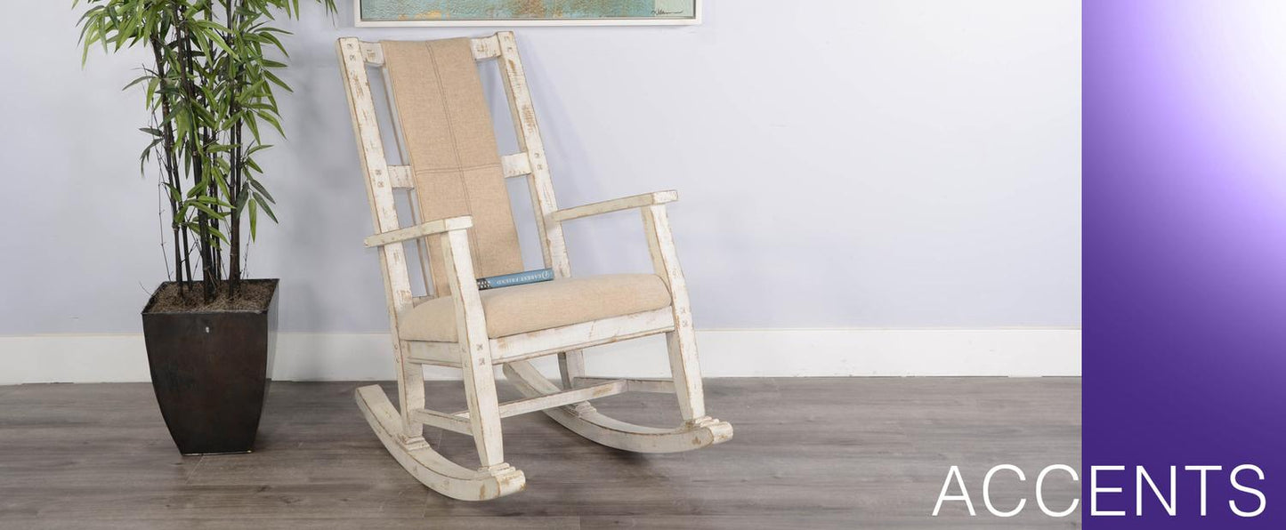 White Sand Rocker, Cushion Seat & Back