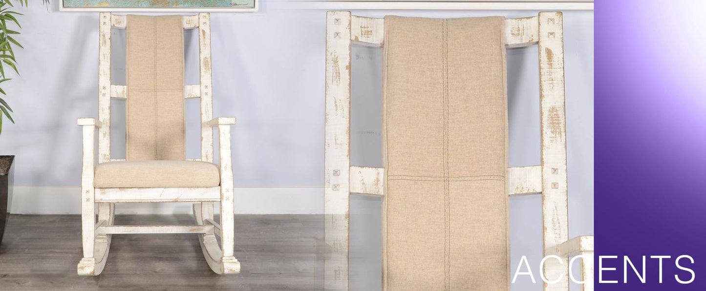 White Sand Rocker, Cushion Seat & Back