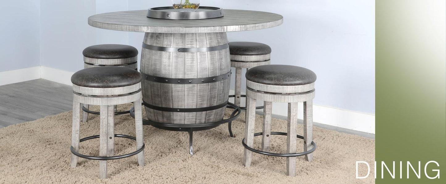 Alpine Round Pub Table w/ Wine Barrel Base