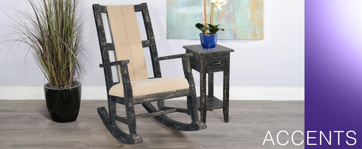 Black Sand Rocker, Cushion Seat & Back