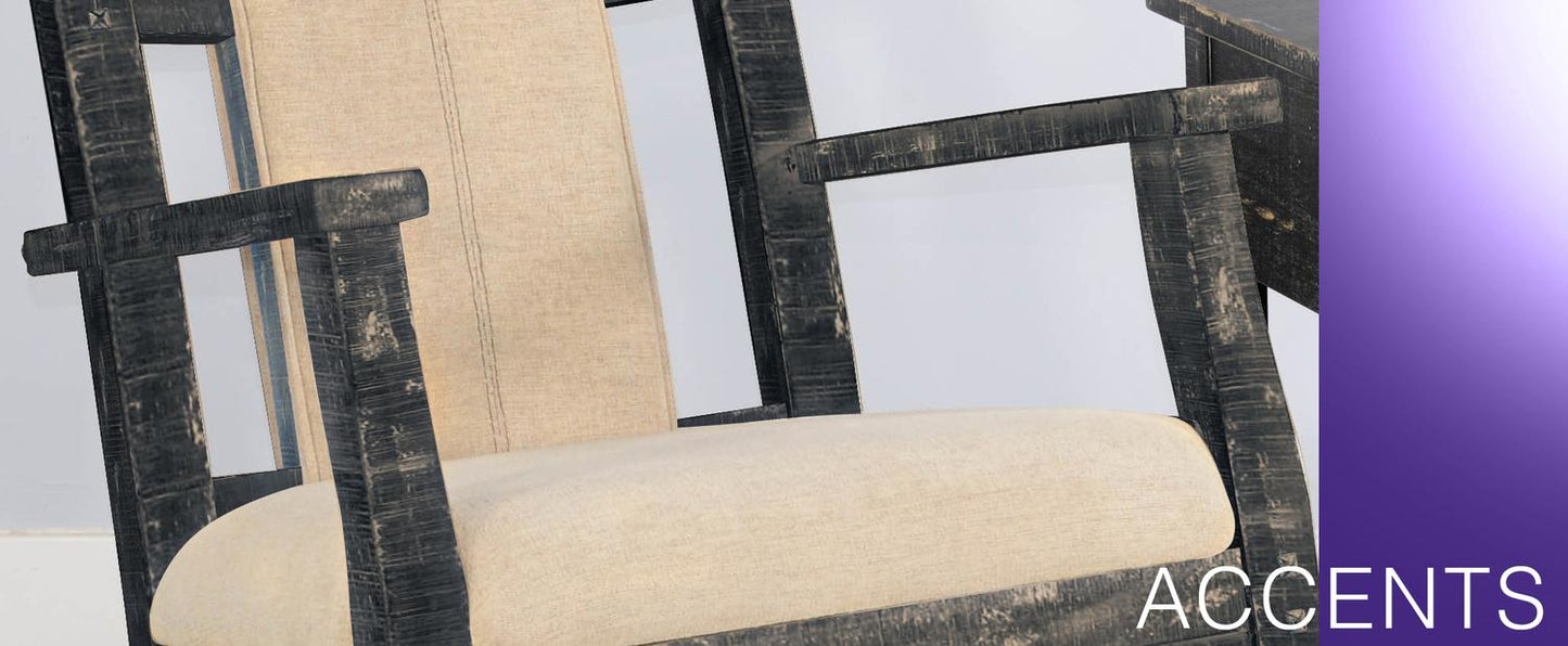 Black Sand Rocker, Cushion Seat & Back