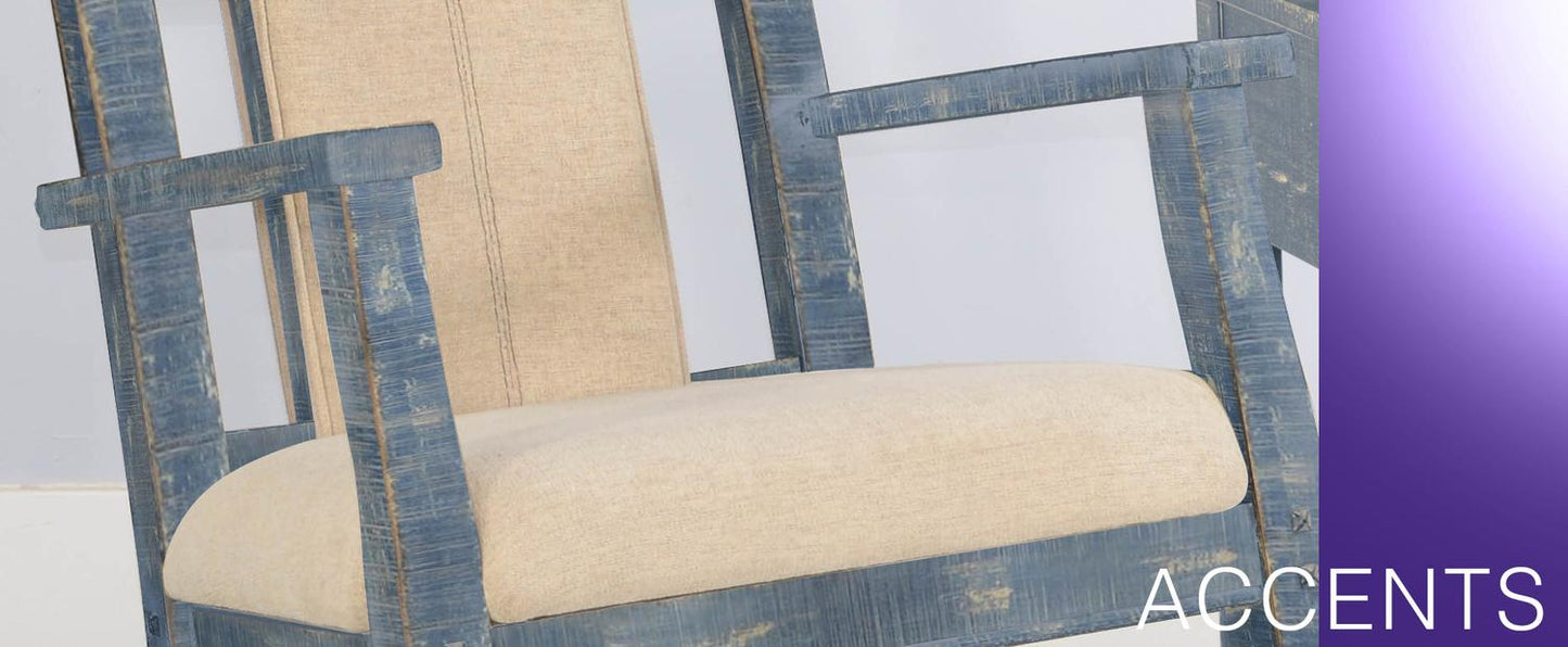 Ocean Blue Rocker, Cushion Seat & Back