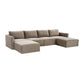 Willow Taupe Modular 6 Piece U Sectional
