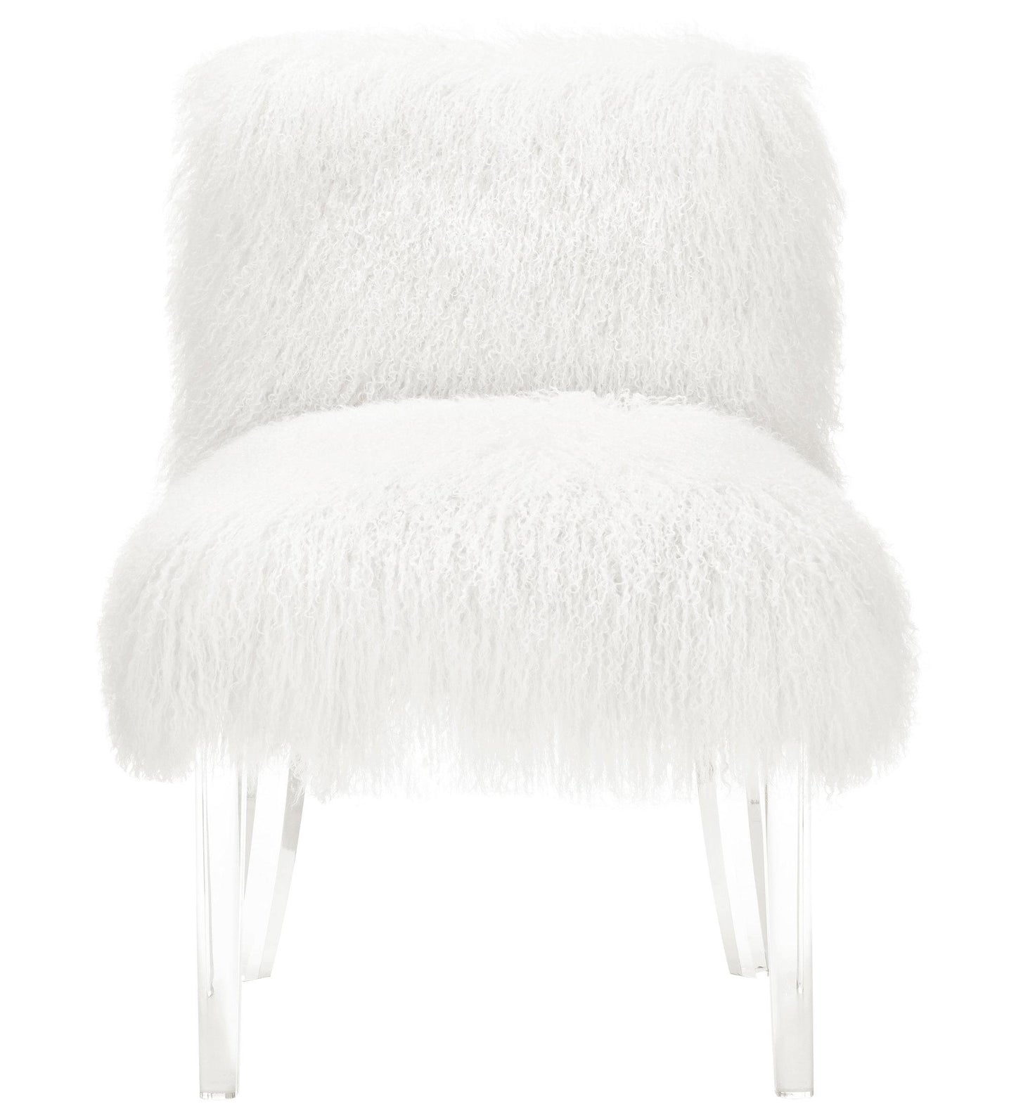Sophie White Sheepskin Lucite Chair