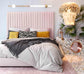 Arabelle Blush Velvet Bed in King
