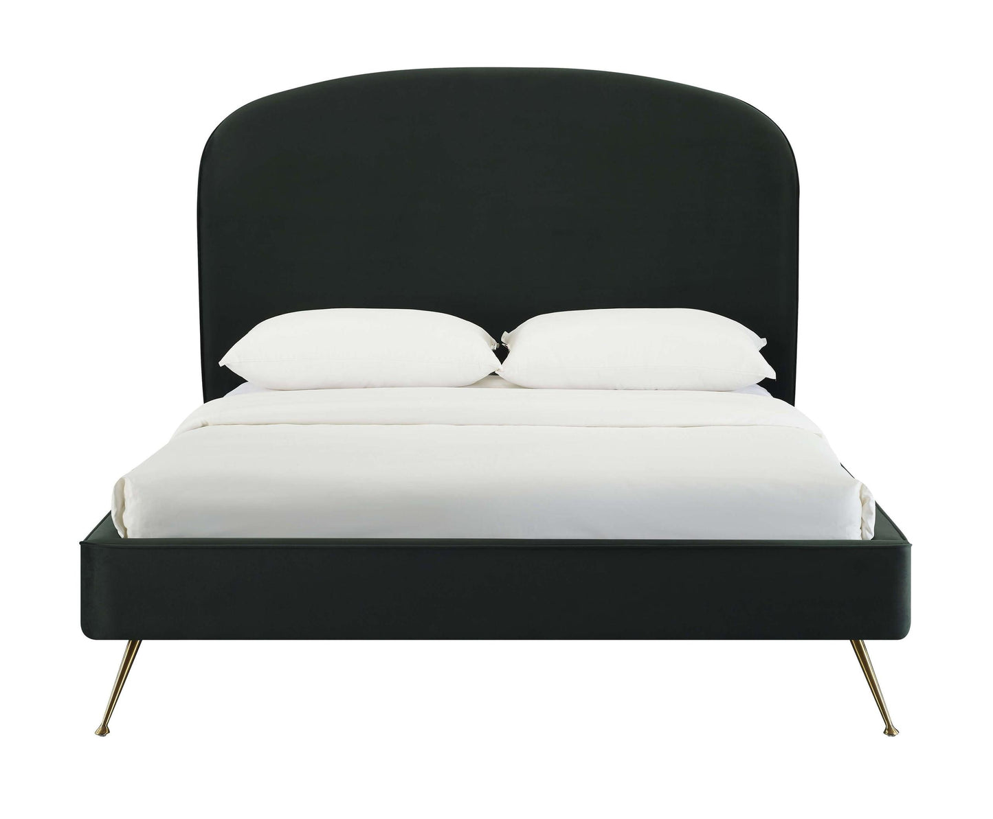 Vivi Forest Green Velvet Bed in Queen