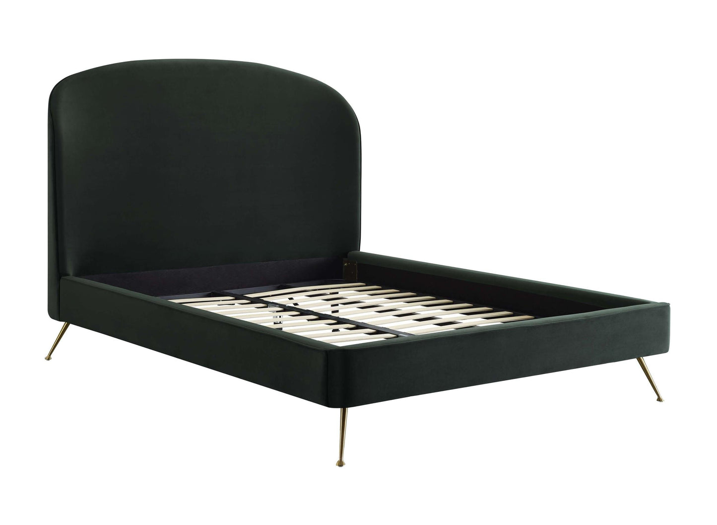 Vivi Forest Green Velvet Bed in Queen