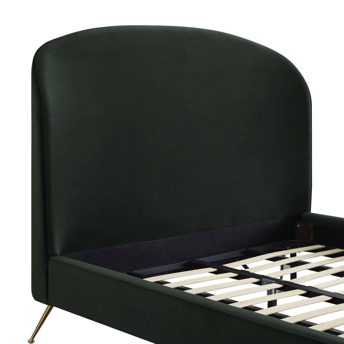Vivi Forest Green Velvet Bed in Queen