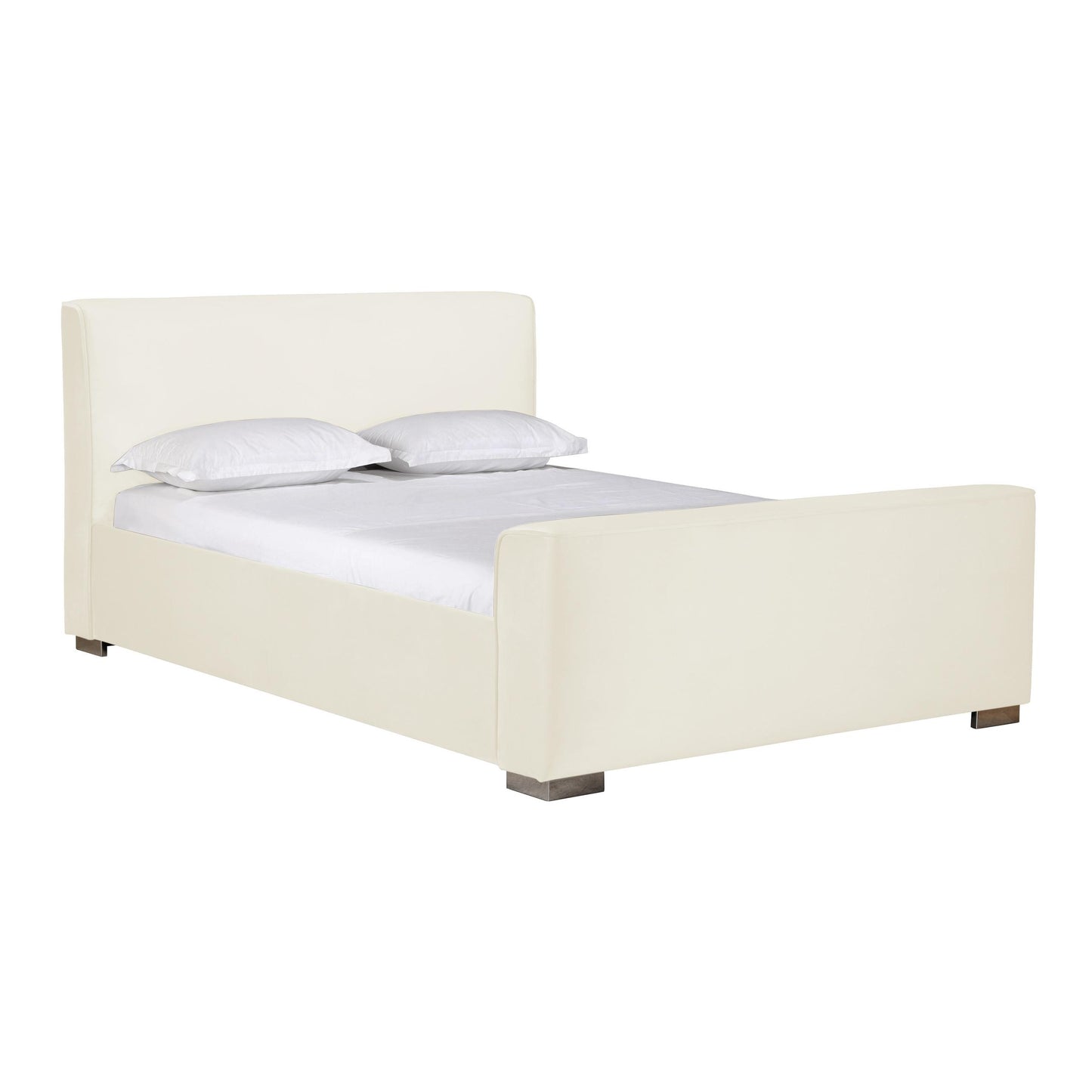 Madison Cream Velvet Bed in Queen