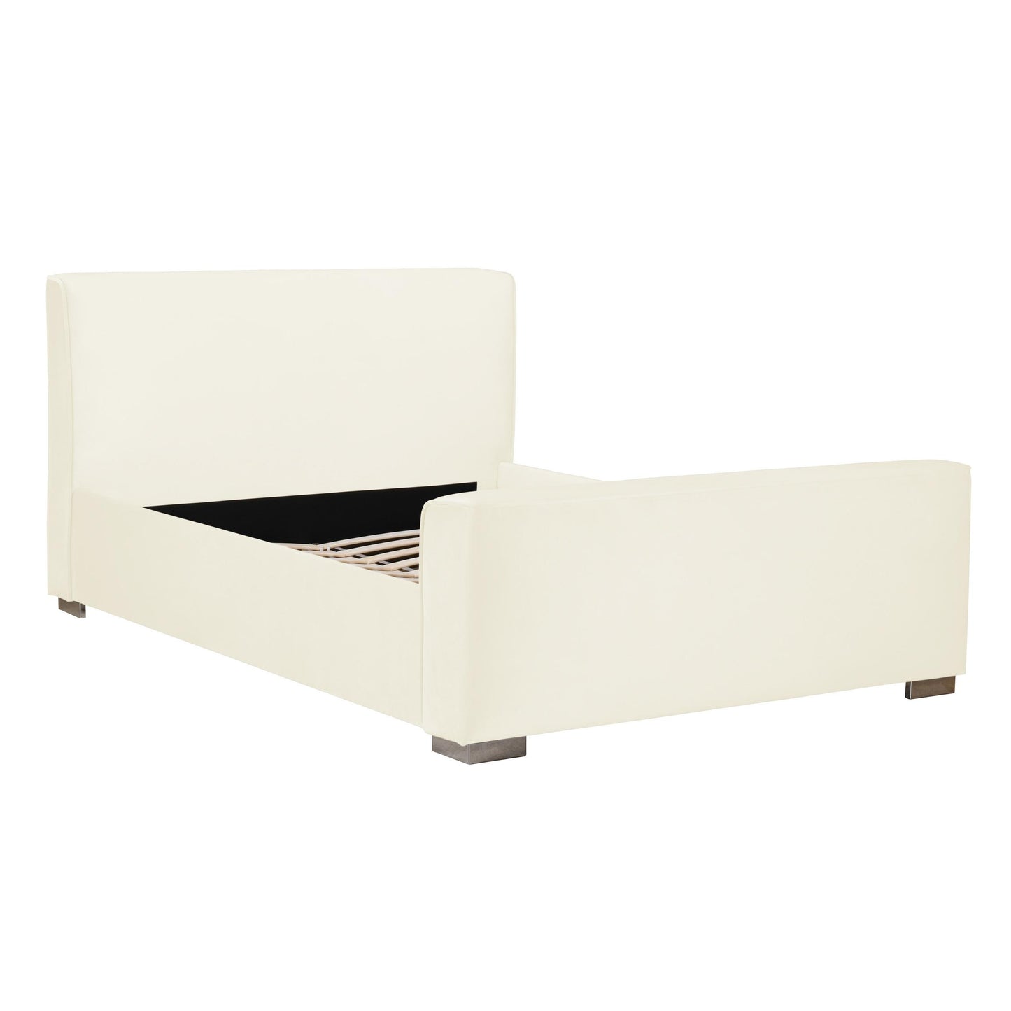 Madison Cream Velvet Bed in Queen