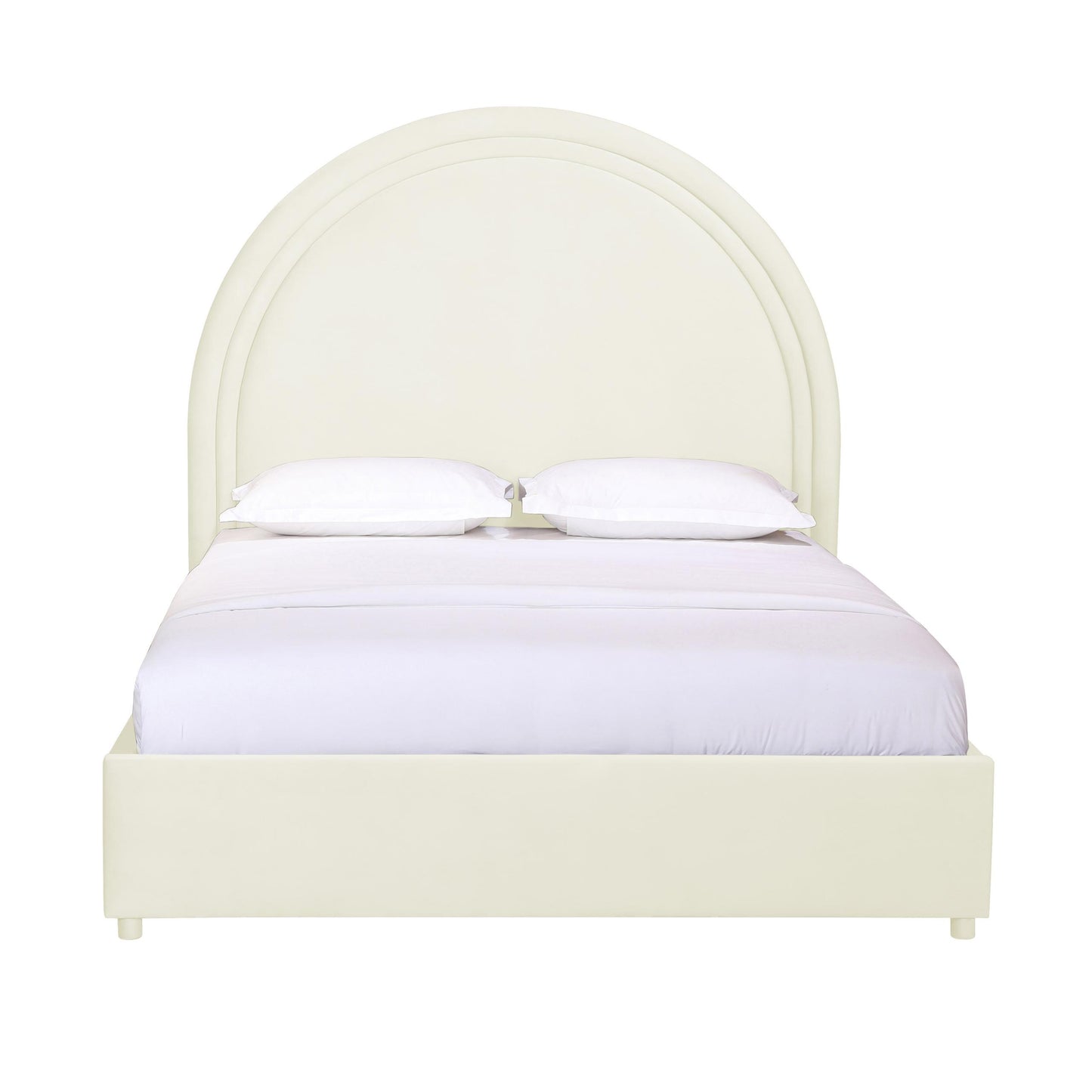 Gumdrop Cream Velvet Bed in Queen