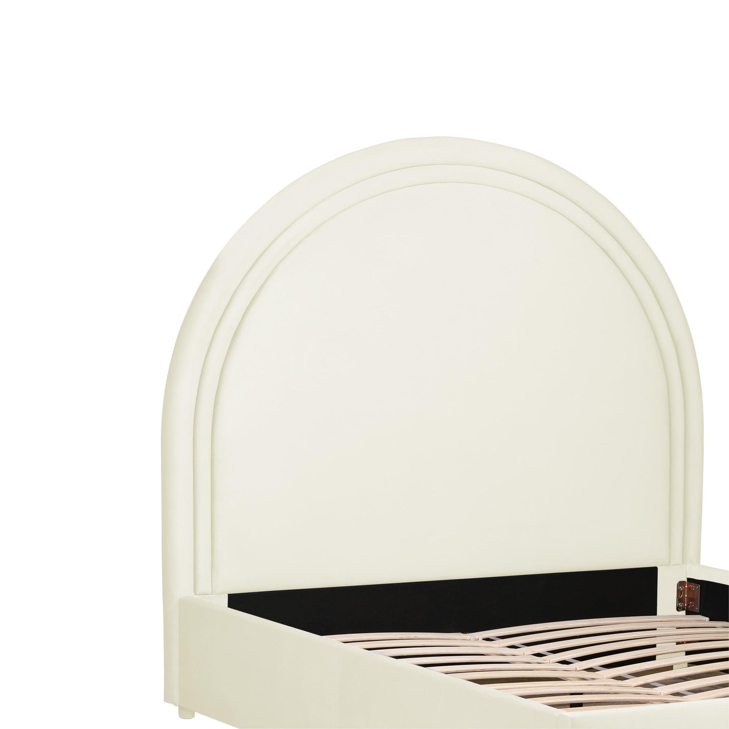 Gumdrop Cream Velvet Bed in Queen