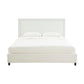 Reed White Velvet Bed in King