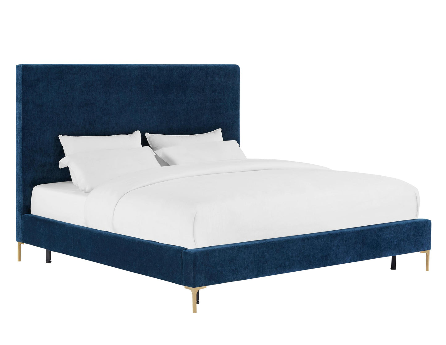 Delilah Navy Textured Velvet Bed in Queen
