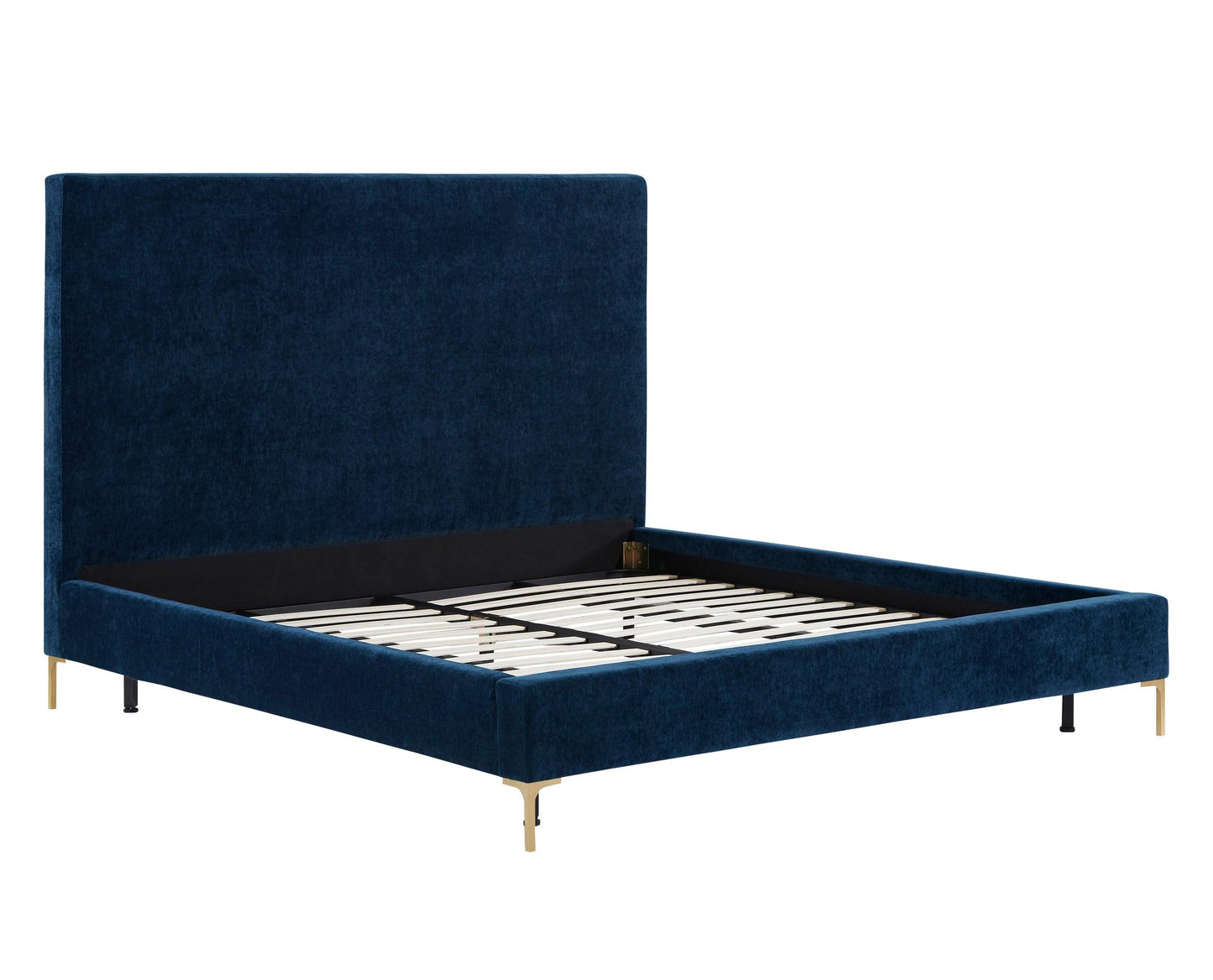 Delilah Navy Textured Velvet Bed in Queen