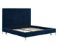 Delilah Navy Textured Velvet Bed in Queen