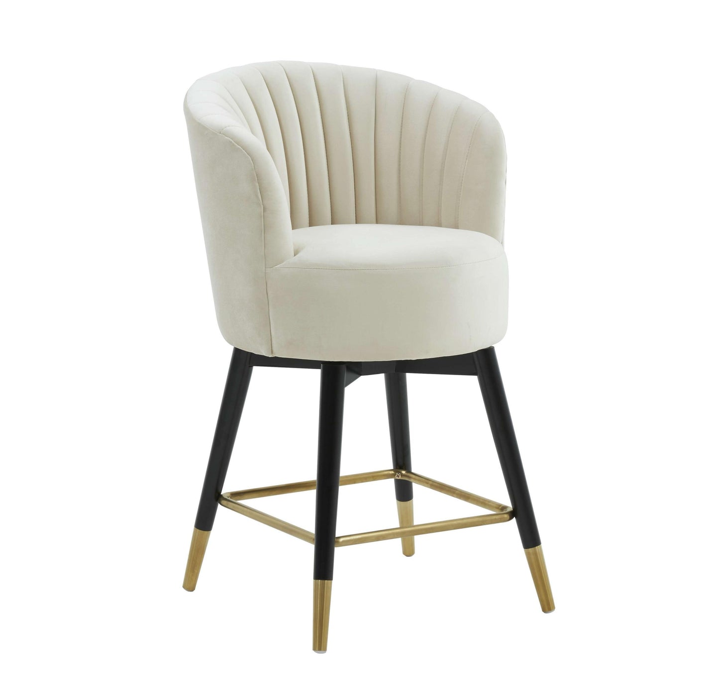 Liana Cream Velvet Swivel Stool by Inspire Me! Home Decor