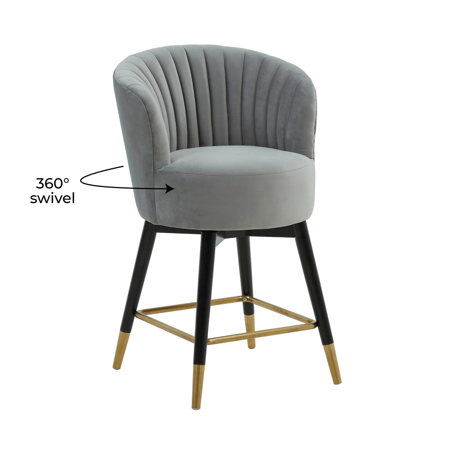 Liana Grey Velvet Swivel Stool by Inspire Me! Home Decor