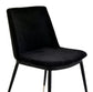 Evora Black Velvet Chair - Silver Legs (Set of 2)