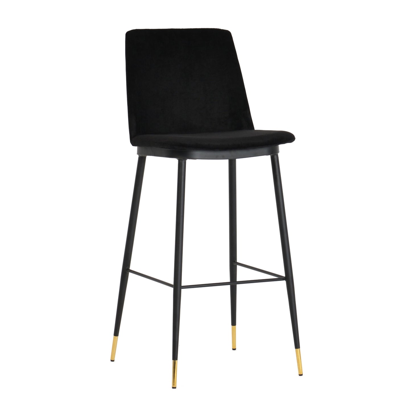 Evora Black Velvet Counter Stool (Set of 2)